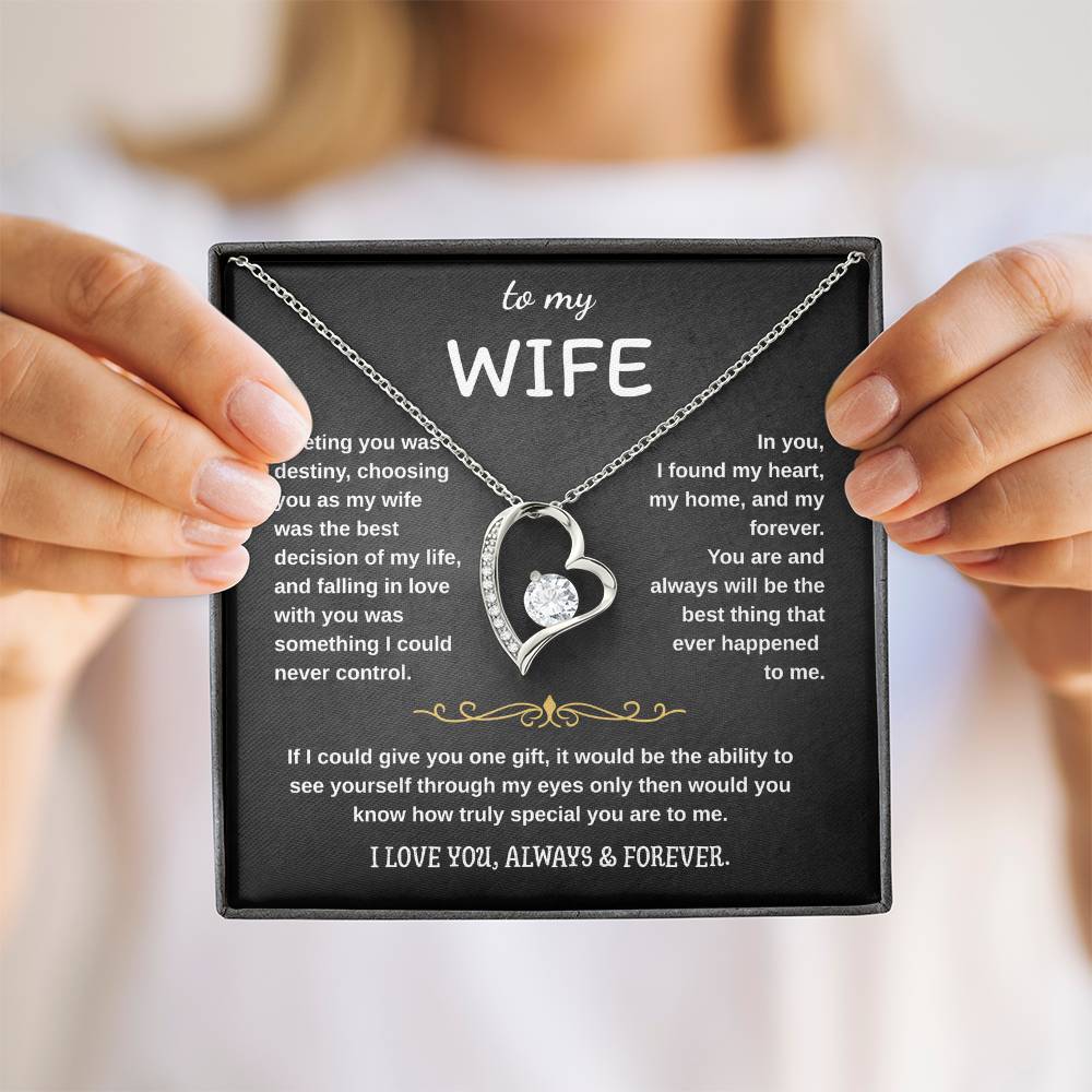 To My Wife Jewelry – Forever Love Necklace, Romantic Gift for Her, The Greatest Blessing in My Life, Perfect for Birthday, Christmas, Anniversary, or Valentine’s Day