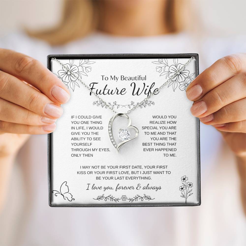 To My Future Wife Necklace - Promise Necklace For Her, Fiance Gifts For Her, Birthday Gifts For Future Wife With Message Card, To My Soulmate Necklace For Women Women Romantic Jewelry With Message Card, Gift Box