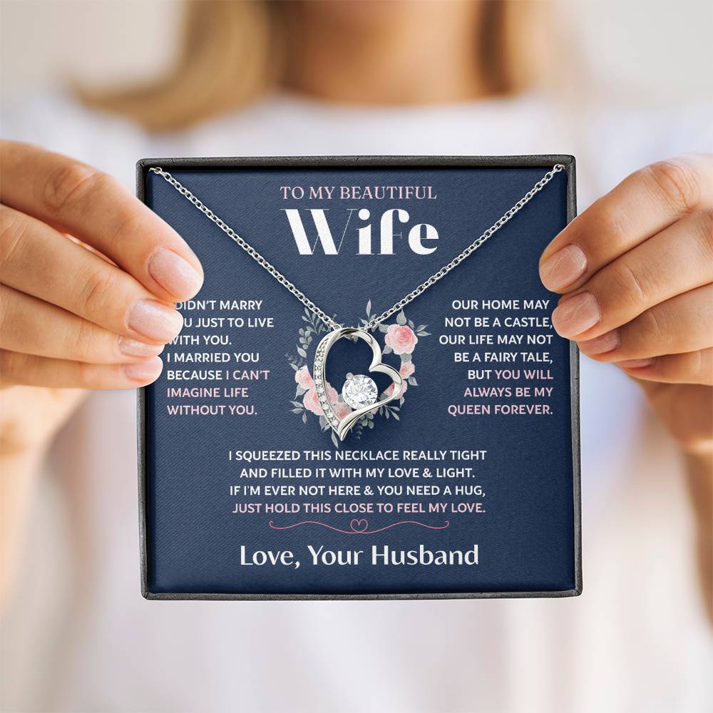 To My Wife Jewelry – Forever Love Necklace, Romantic Gift for Her, The Greatest Blessing in My Life, Perfect for Birthday, Christmas, Anniversary, or Valentine’s Day