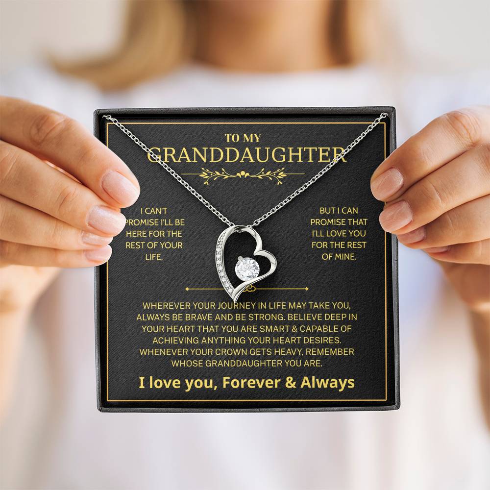 Granddaughter Gifts From Grandma Grandpa - To My Granddaughter Necklace With Heartfelt Message & Elegant Box, Jewelry Gift For Birthday, Graduation, Valentines, Mothers Day, Christmas & More