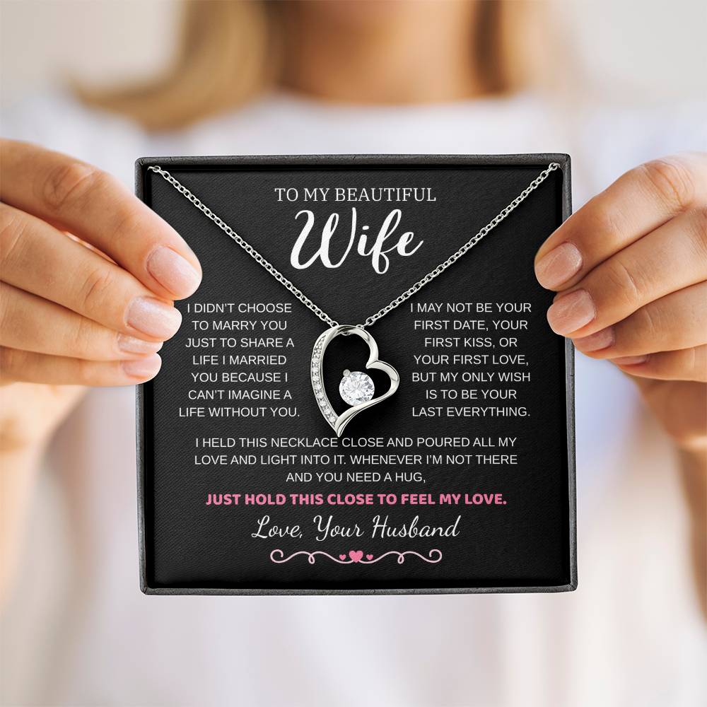 To My Wife Jewelry – Forever Love Necklace, Romantic Gift for Her, The Greatest Blessing in My Life, Perfect for Birthday, Christmas, Anniversary, or Valentine’s Day