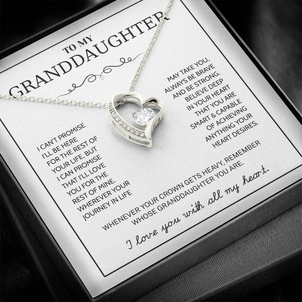 Granddaughter Gifts From Grandma Grandpa - To My Granddaughter Necklace With Heartfelt Message & Elegant Box, Jewelry Gift For Birthday, Graduation, Valentines, Mothers Day, Christmas & More