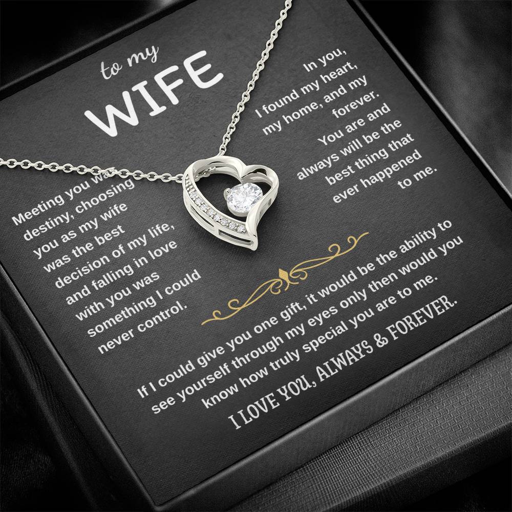 To My Wife Jewelry – Forever Love Necklace, Romantic Gift for Her, The Greatest Blessing in My Life, Perfect for Birthday, Christmas, Anniversary, or Valentine’s Day