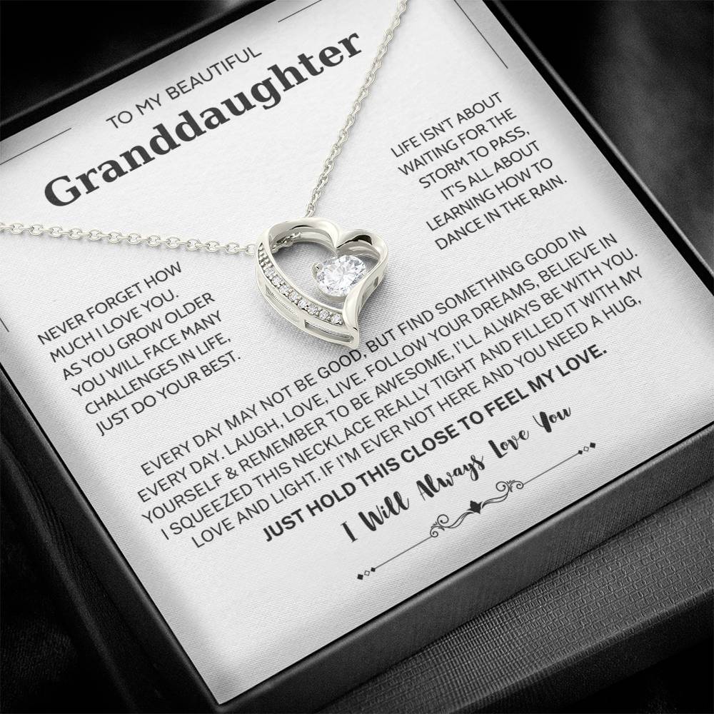 Granddaughter Gifts From Grandma Grandpa - To My Granddaughter Necklace With Heartfelt Message & Elegant Box, Jewelry Gift For Birthday, Graduation, Valentines, Mothers Day, Christmas & More