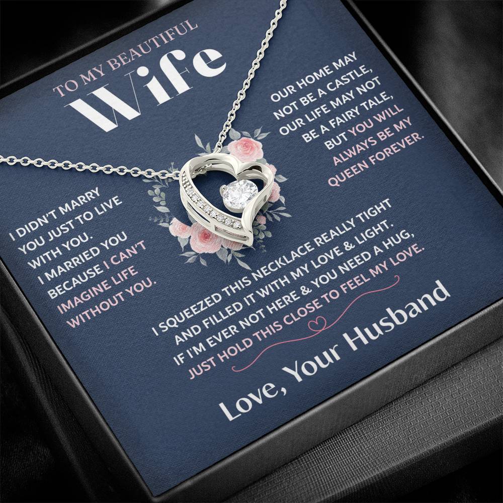 To My Wife Jewelry – Forever Love Necklace, Romantic Gift for Her, The Greatest Blessing in My Life, Perfect for Birthday, Christmas, Anniversary, or Valentine’s Day
