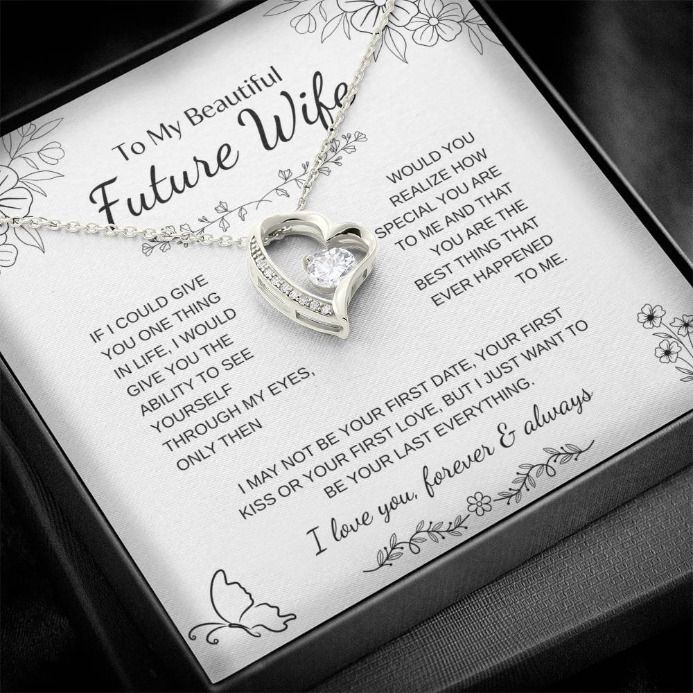 To My Future Wife Necklace - Promise Necklace For Her, Fiance Gifts For Her, Birthday Gifts For Future Wife With Message Card, To My Soulmate Necklace For Women Women Romantic Jewelry With Message Card, Gift Box