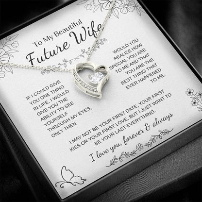 To My Future Wife Necklace - Promise Necklace For Her, Fiance Gifts For Her, Birthday Gifts For Future Wife With Message Card, To My Soulmate Necklace For Women Women Romantic Jewelry With Message Card, Gift Box