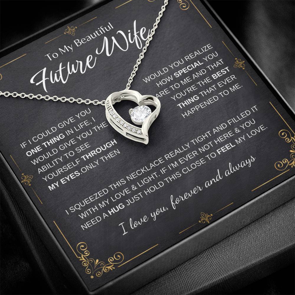 To My Future Wife Necklace - Promise Necklace For Her, Fiance Gifts For Her, Birthday Gifts For Future Wife With Message Card, To My Soulmate Necklace For Women Women Romantic Jewelry With Message Card, Gift Box