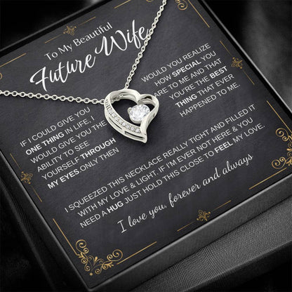 To My Future Wife Necklace - Promise Necklace For Her, Fiance Gifts For Her, Birthday Gifts For Future Wife With Message Card, To My Soulmate Necklace For Women Women Romantic Jewelry With Message Card, Gift Box