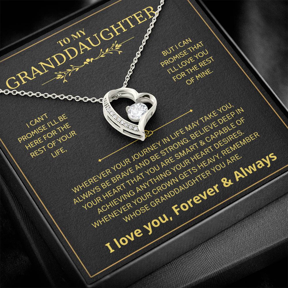 Granddaughter Gifts From Grandma Grandpa - To My Granddaughter Necklace With Heartfelt Message & Elegant Box, Jewelry Gift For Birthday, Graduation, Valentines, Mothers Day, Christmas & More