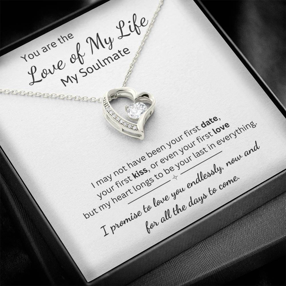 To My Soulmate Necklace – Romantic Jewelry Gift for Wife from Husband – Birthday, Anniversary, Valentine’s Day Gift with Message Card & Gift Box