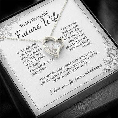 To My Future Wife Necklace - Promise Necklace For Her, Fiance Gifts For Her, Birthday Gifts For Future Wife With Message Card, To My Soulmate Necklace For Women Women Romantic Jewelry With Message Card, Gift Box