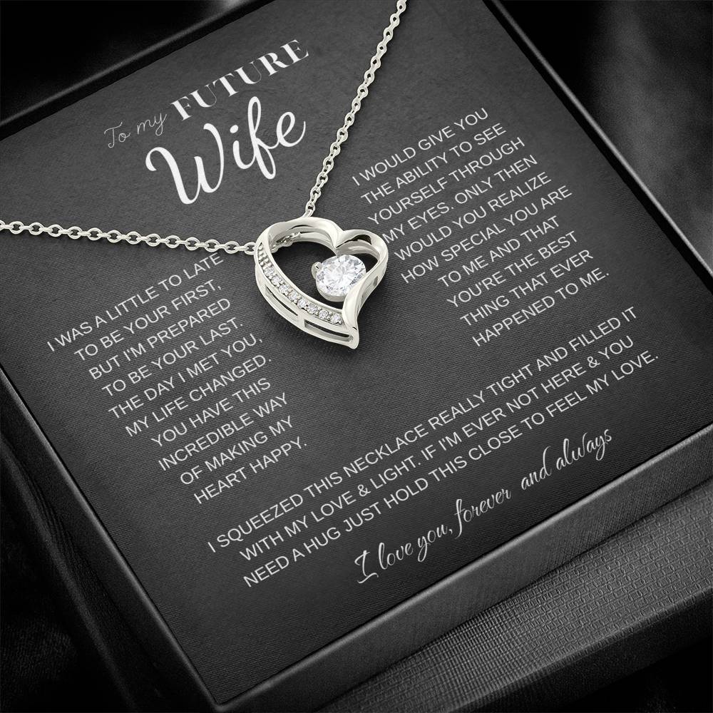 To My Future Wife Necklace - Promise Necklace For Her, Fiance Gifts For Her, Birthday Gifts For Future Wife With Message Card, To My Soulmate Necklace For Women Women Romantic Jewelry With Message Card, Gift Box