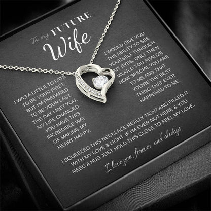 To My Future Wife Necklace - Promise Necklace For Her, Fiance Gifts For Her, Birthday Gifts For Future Wife With Message Card, To My Soulmate Necklace For Women Women Romantic Jewelry With Message Card, Gift Box