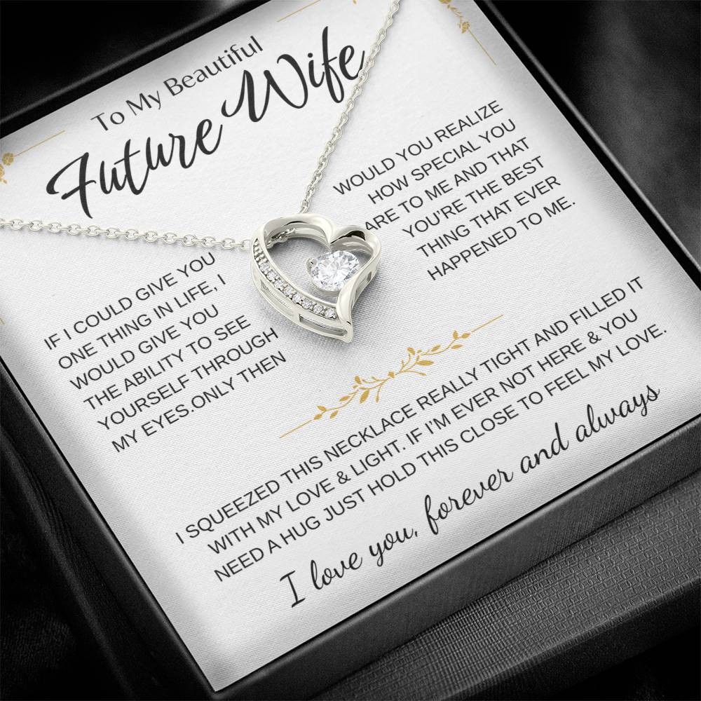 To My Future Wife Necklace - Promise Necklace For Her, Fiance Gifts For Her, Birthday Gifts For Future Wife With Message Card, To My Soulmate Necklace For Women Women Romantic Jewelry With Message Card, Gift Box