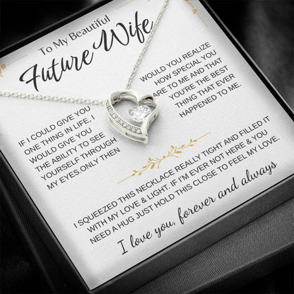 To My Future Wife Necklace - Promise Necklace For Her, Fiance Gifts For Her, Birthday Gifts For Future Wife With Message Card, To My Soulmate Necklace For Women Women Romantic Jewelry With Message Card, Gift Box