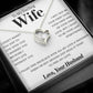 To My Wife – Forever Love Necklace, Gift for Wife from Husband, Romantic Anniversary Birthday Christmas Jewelry, Meaningful Love Message Card, Perfect Valentine’s Day Gift