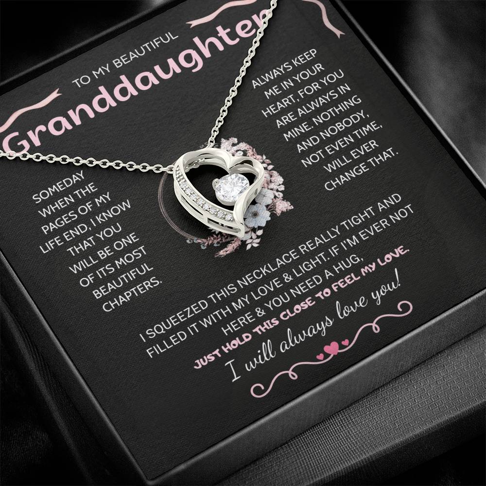 Granddaughter Gifts From Grandma Grandpa - To My Granddaughter Necklace With Heartfelt Message & Elegant Box, Jewelry Gift For Birthday, Graduation, Valentines, Mothers Day, Christmas & More