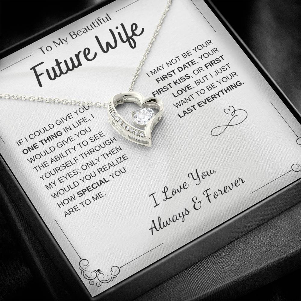 To My Future Wife Necklace - Promise Necklace For Her, Fiance Gifts For Her, Birthday Gifts For Future Wife With Message Card, To My Soulmate Necklace For Women Women Romantic Jewelry With Message Card, Gift Box