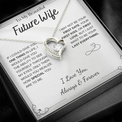 To My Future Wife Necklace - Promise Necklace For Her, Fiance Gifts For Her, Birthday Gifts For Future Wife With Message Card, To My Soulmate Necklace For Women Women Romantic Jewelry With Message Card, Gift Box