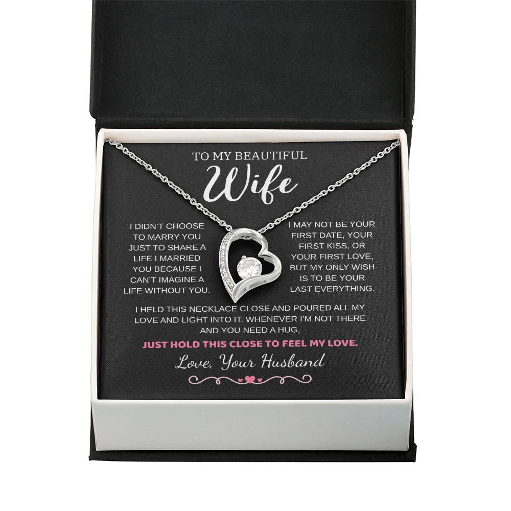 To My Wife Jewelry – Forever Love Necklace, Romantic Gift for Her, The Greatest Blessing in My Life, Perfect for Birthday, Christmas, Anniversary, or Valentine’s Day