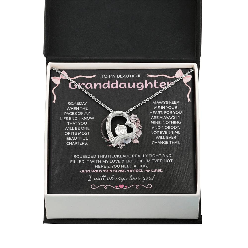 Granddaughter Gifts From Grandma Grandpa - To My Granddaughter Necklace With Heartfelt Message & Elegant Box, Jewelry Gift For Birthday, Graduation, Valentines, Mothers Day, Christmas & More