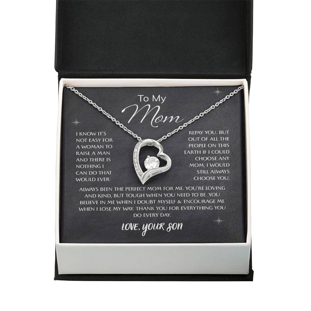 To My Mom – Sentimental Necklace with Heartfelt Card, Thoughtful Gifts from Daughter or Son for Mother’s Day, Birthday, Christmas