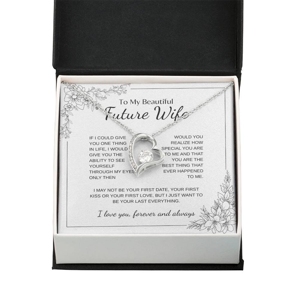 To My Future Wife Necklace - Promise Necklace For Her, Fiance Gifts For Her, Birthday Gifts For Future Wife With Message Card, To My Soulmate Necklace For Women Women Romantic Jewelry With Message Card, Gift Box