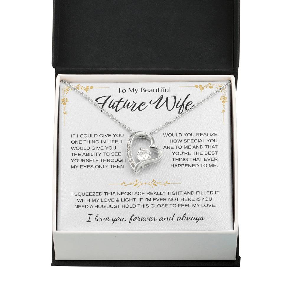 To My Future Wife Necklace - Promise Necklace For Her, Fiance Gifts For Her, Birthday Gifts For Future Wife With Message Card, To My Soulmate Necklace For Women Women Romantic Jewelry With Message Card, Gift Box