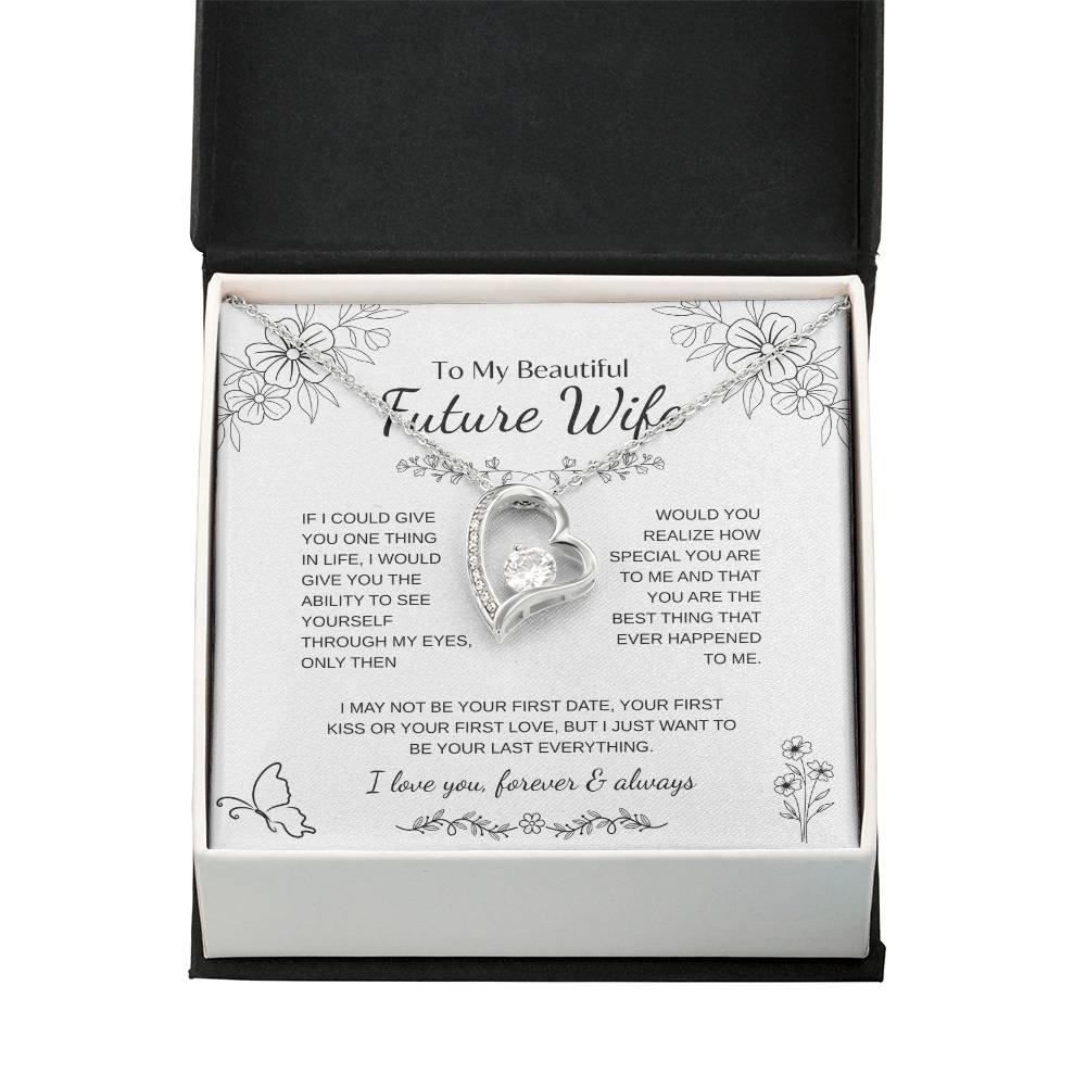 To My Future Wife Necklace - Promise Necklace For Her, Fiance Gifts For Her, Birthday Gifts For Future Wife With Message Card, To My Soulmate Necklace For Women Women Romantic Jewelry With Message Card, Gift Box