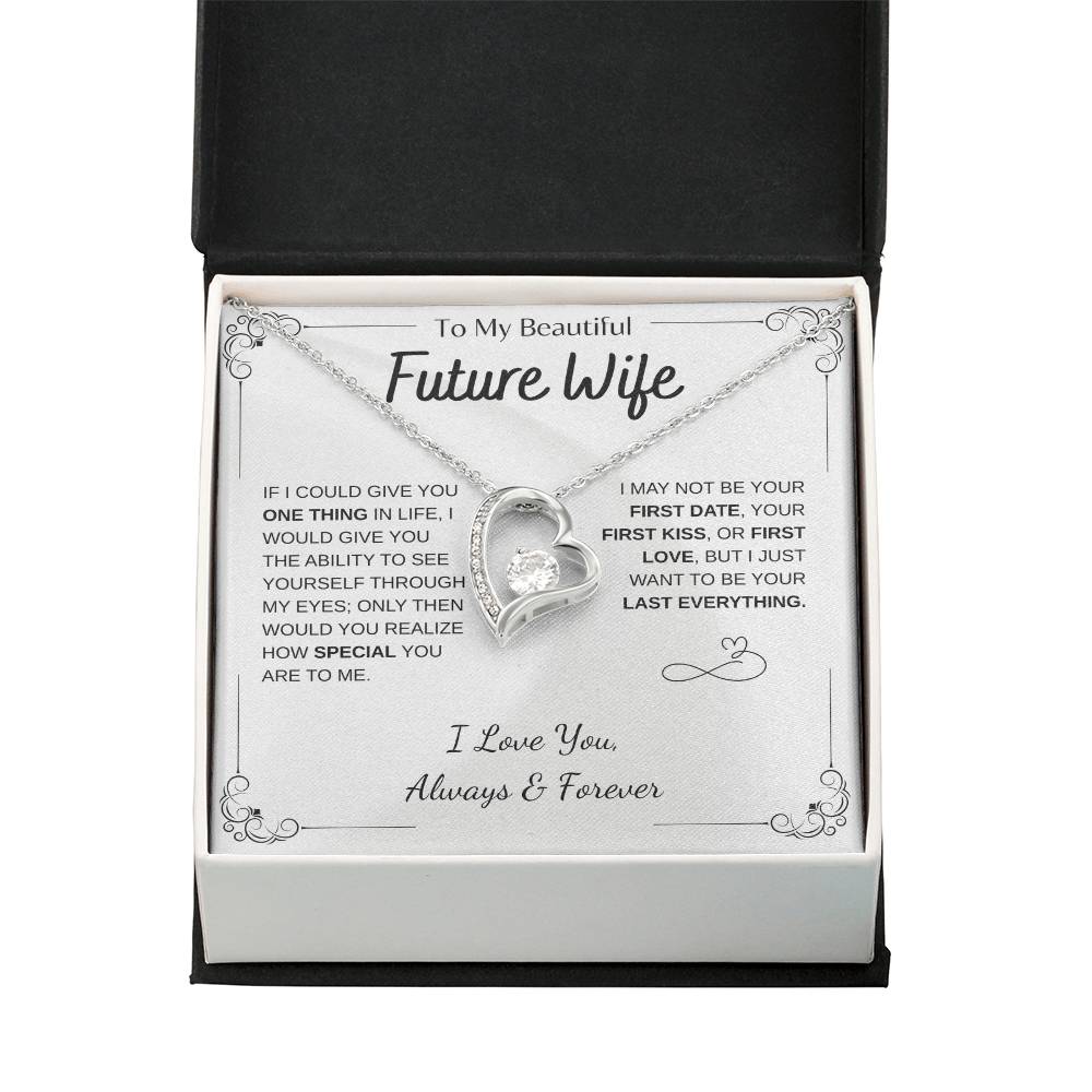 To My Future Wife Necklace - Promise Necklace For Her, Fiance Gifts For Her, Birthday Gifts For Future Wife With Message Card, To My Soulmate Necklace For Women Women Romantic Jewelry With Message Card, Gift Box