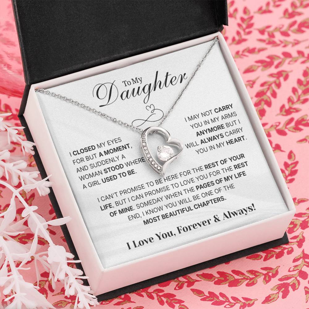 To My Daughter Necklace from Dad – Christmas Gift for Daughter or Daughter-in-Law, Birthday Jewelry for Women, Valentine's Day & Mother's Day Present