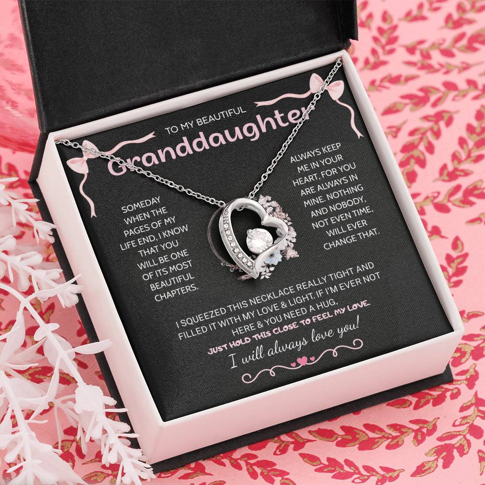 Granddaughter Gifts From Grandma Grandpa - To My Granddaughter Necklace With Heartfelt Message & Elegant Box, Jewelry Gift For Birthday, Graduation, Valentines, Mothers Day, Christmas & More