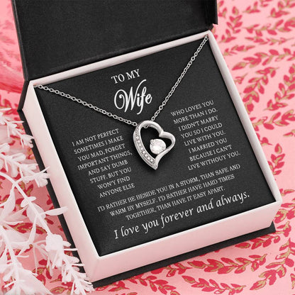 To My Wife Heart Necklace – Stainless Steel Pendant for Women – Meaningful Gift for Anniversary, Birthday, Christmas, Valentine’s Day