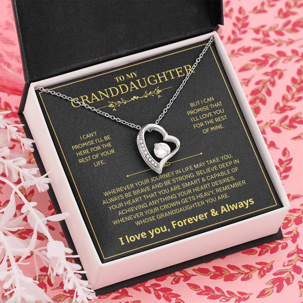 Granddaughter Gifts From Grandma Grandpa - To My Granddaughter Necklace With Heartfelt Message & Elegant Box, Jewelry Gift For Birthday, Graduation, Valentines, Mothers Day, Christmas & More