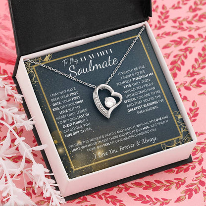 To My Soulmate Necklace – Romantic Jewelry Gift for Wife from Husband – Birthday, Anniversary, Valentine’s Day Gift with Message Card & Gift Box