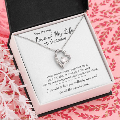 To My Soulmate Necklace – Romantic Jewelry Gift for Wife from Husband – Birthday, Anniversary, Valentine’s Day Gift with Message Card & Gift Box