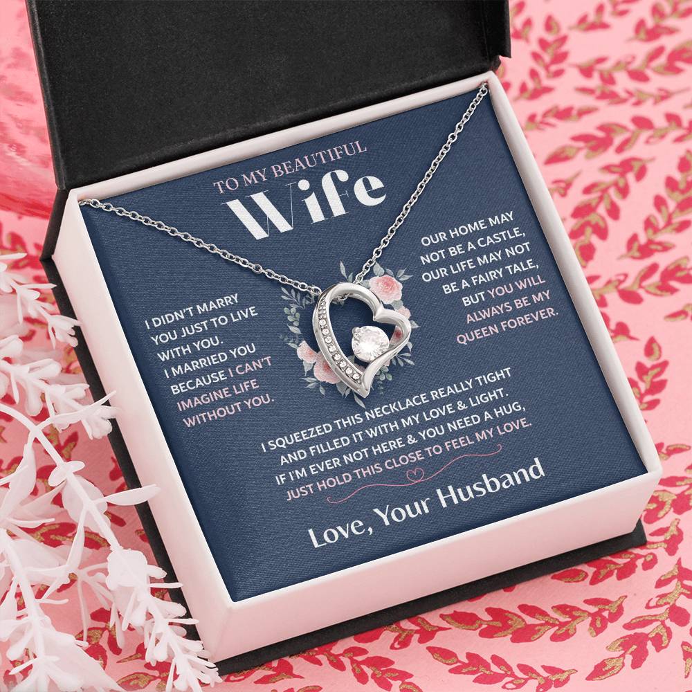 To My Wife Jewelry – Forever Love Necklace, Romantic Gift for Her, The Greatest Blessing in My Life, Perfect for Birthday, Christmas, Anniversary, or Valentine’s Day