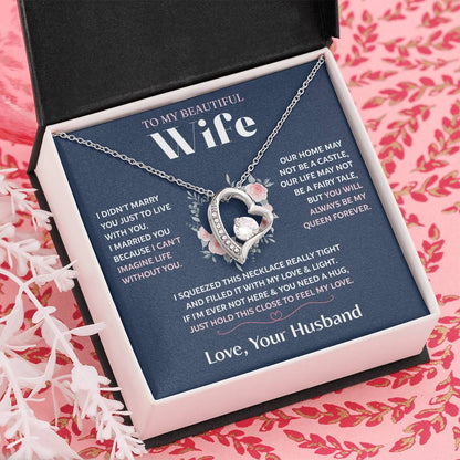 To My Wife Jewelry – Forever Love Necklace, Romantic Gift for Her, The Greatest Blessing in My Life, Perfect for Birthday, Christmas, Anniversary, or Valentine’s Day
