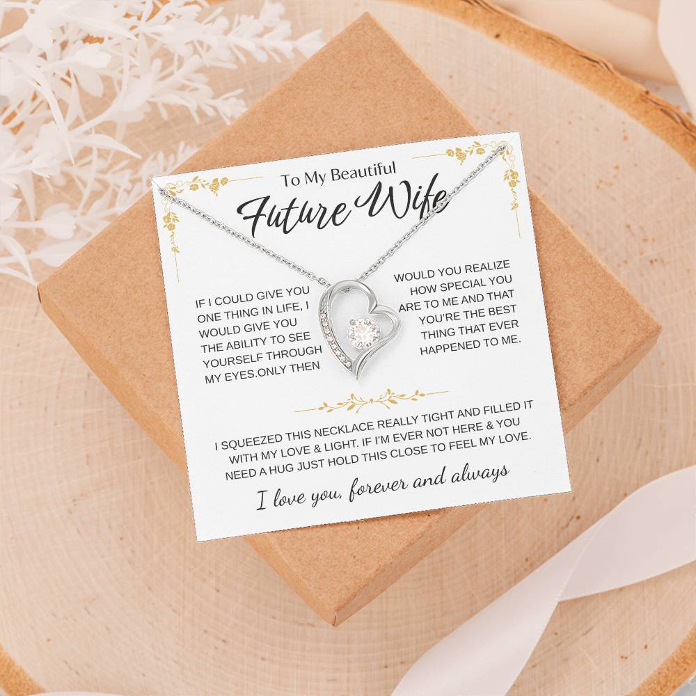 To My Future Wife Necklace - Promise Necklace For Her, Fiance Gifts For Her, Birthday Gifts For Future Wife With Message Card, To My Soulmate Necklace For Women Women Romantic Jewelry With Message Card, Gift Box