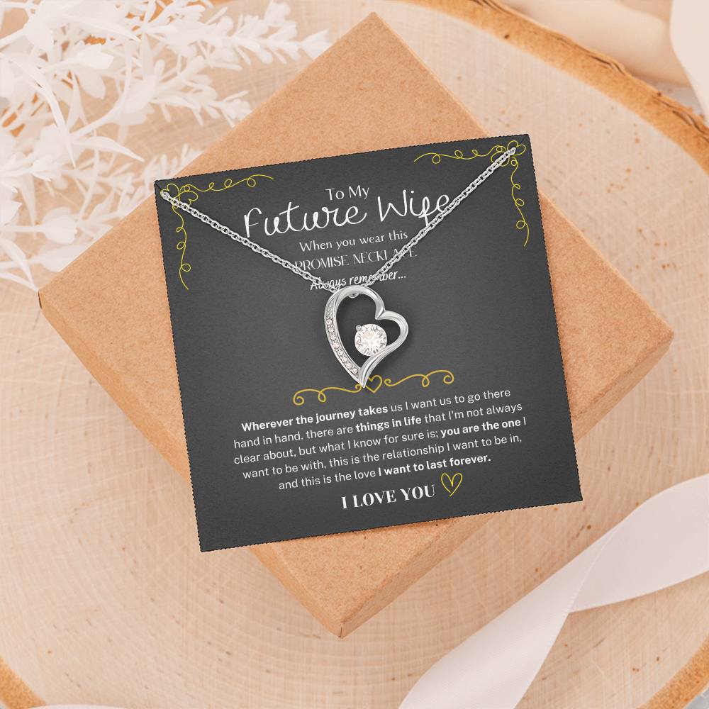 To My Future Wife Necklace - Promise Necklace For Her, Fiance Gifts For Her, Birthday Gifts For Future Wife With Message Card, To My Soulmate Necklace For Women Women Romantic Jewelry With Message Card, Gift Box