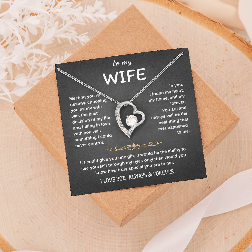 To My Wife Jewelry – Forever Love Necklace, Romantic Gift for Her, The Greatest Blessing in My Life, Perfect for Birthday, Christmas, Anniversary, or Valentine’s Day