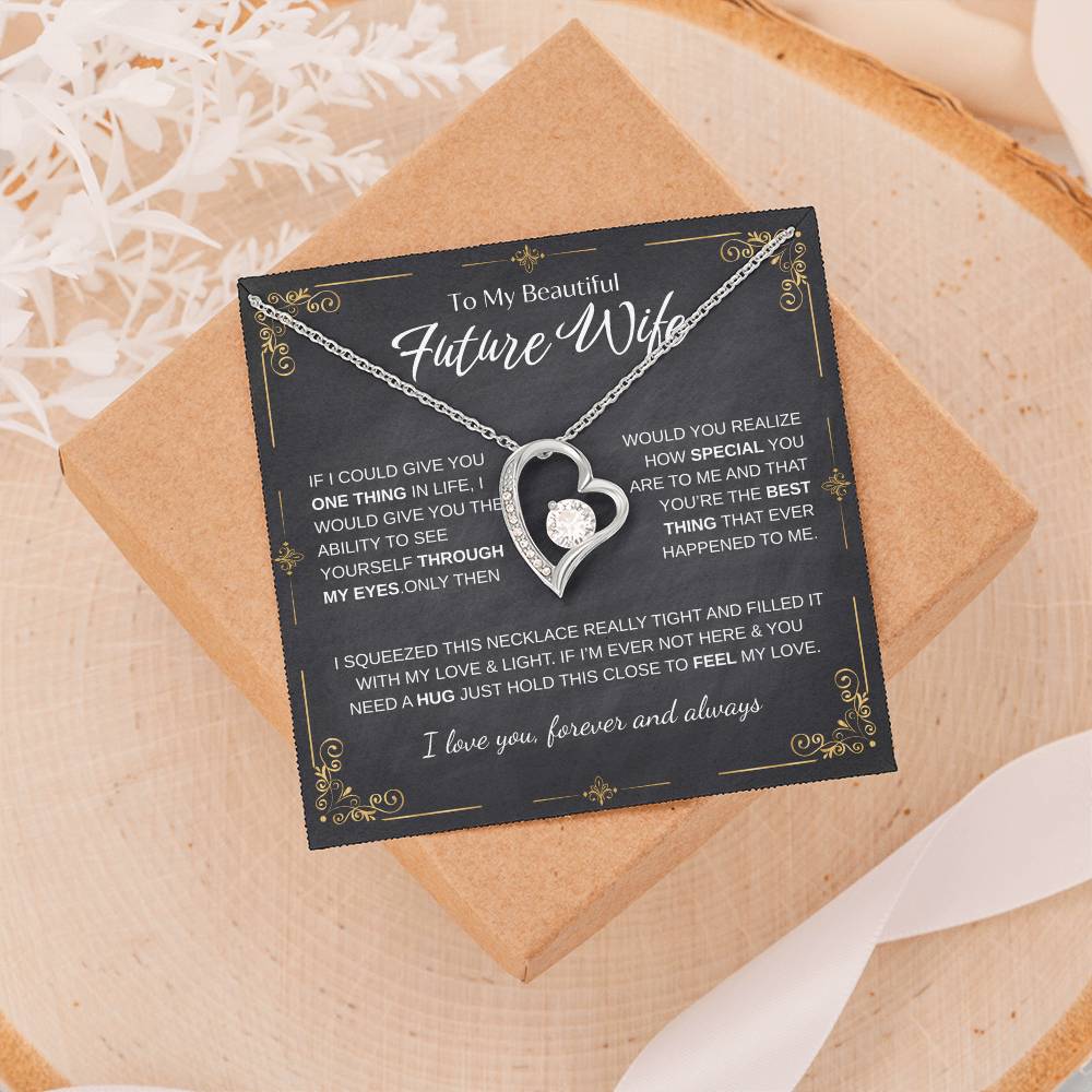 To My Future Wife Necklace - Promise Necklace For Her, Fiance Gifts For Her, Birthday Gifts For Future Wife With Message Card, To My Soulmate Necklace For Women Women Romantic Jewelry With Message Card, Gift Box