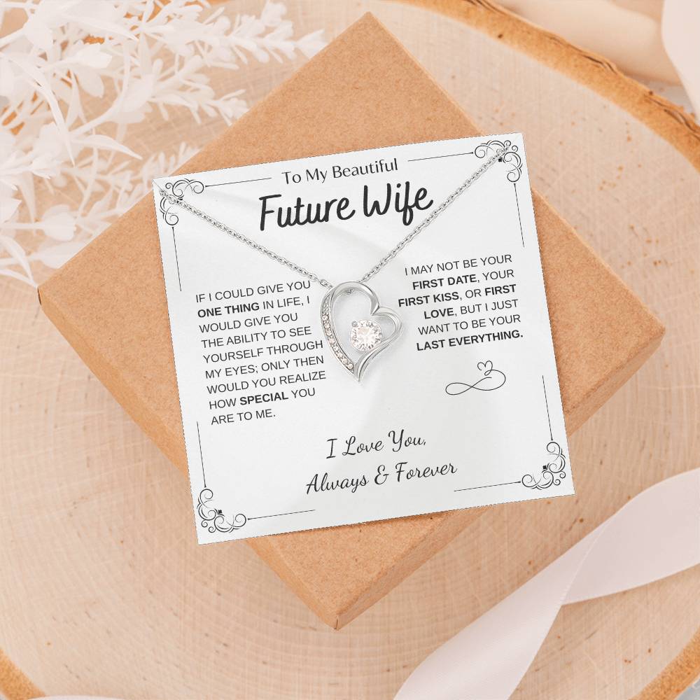 To My Future Wife Necklace - Promise Necklace For Her, Fiance Gifts For Her, Birthday Gifts For Future Wife With Message Card, To My Soulmate Necklace For Women Women Romantic Jewelry With Message Card, Gift Box
