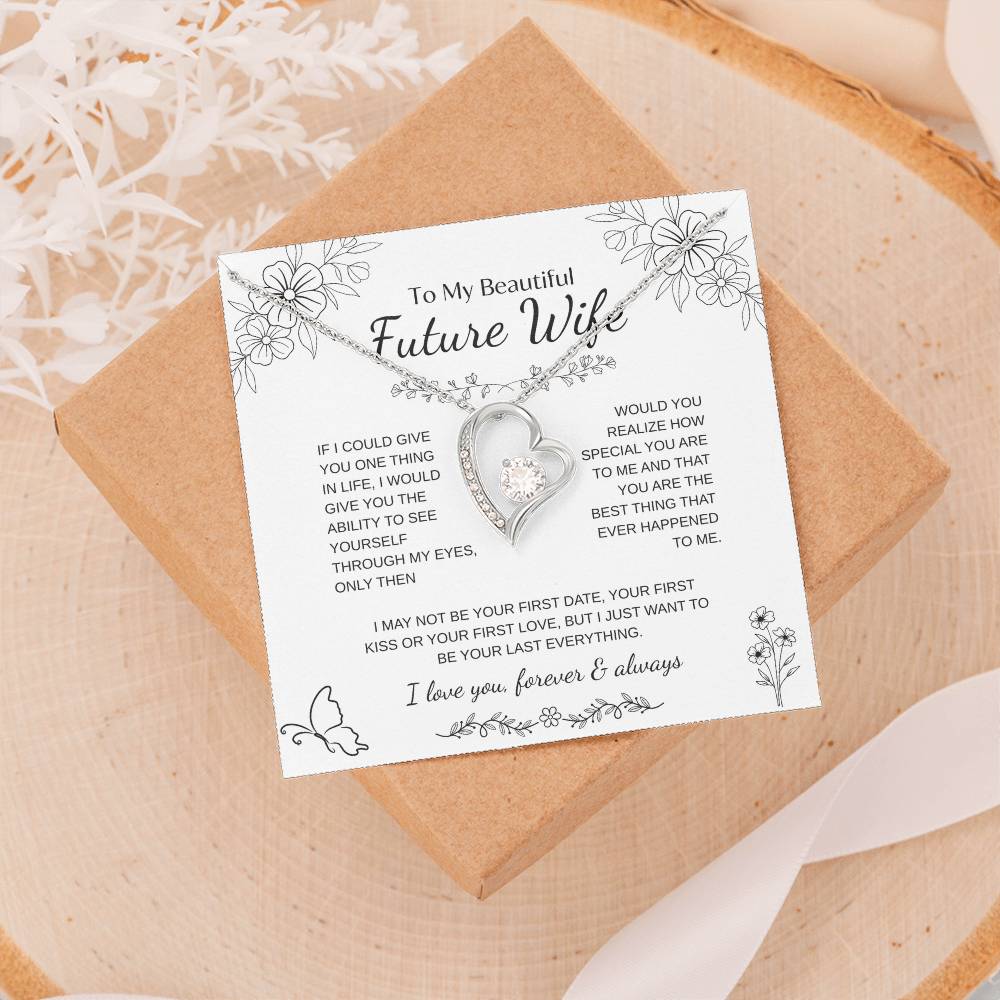 To My Future Wife Necklace - Promise Necklace For Her, Fiance Gifts For Her, Birthday Gifts For Future Wife With Message Card, To My Soulmate Necklace For Women Women Romantic Jewelry With Message Card, Gift Box