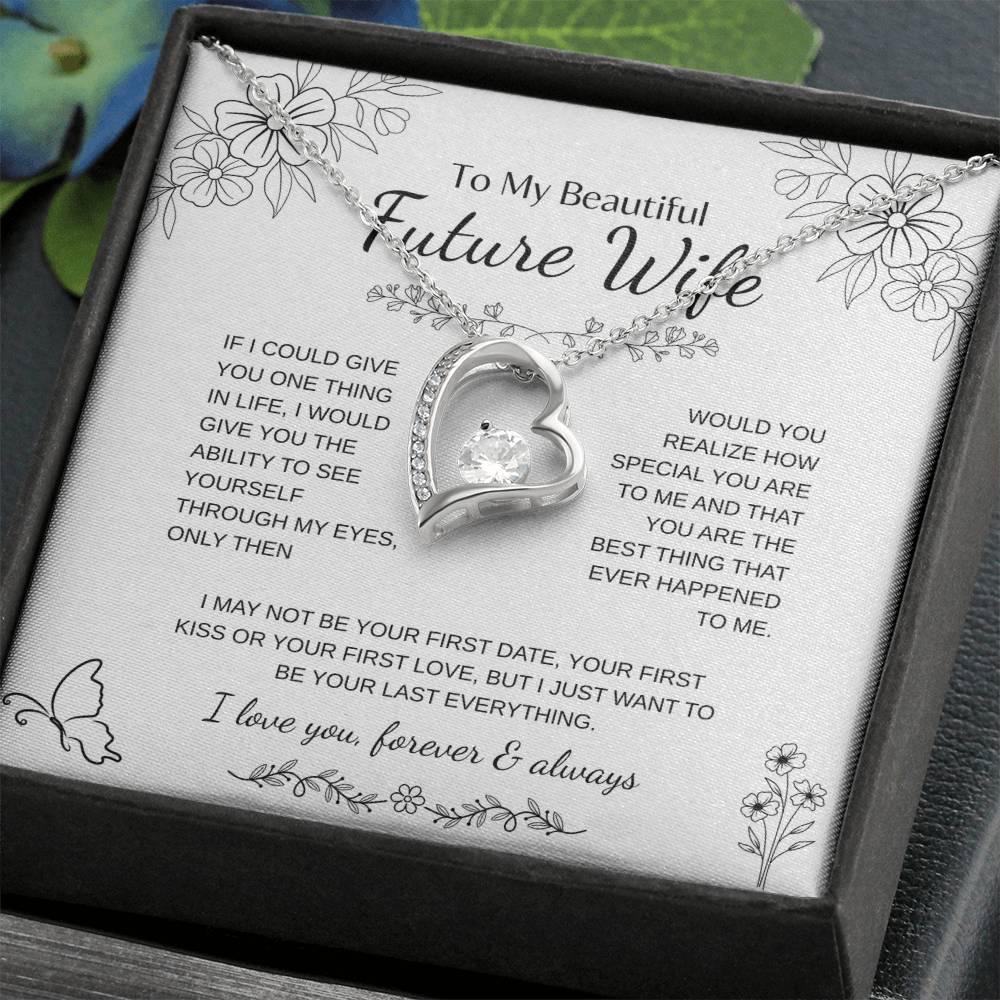 To My Future Wife Necklace - Promise Necklace For Her, Fiance Gifts For Her, Birthday Gifts For Future Wife With Message Card, To My Soulmate Necklace For Women Women Romantic Jewelry With Message Card, Gift Box