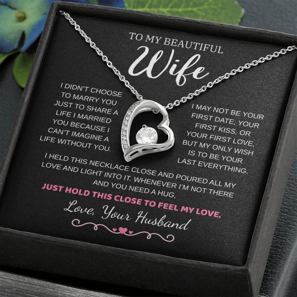 To My Wife Jewelry – Forever Love Necklace, Romantic Gift for Her, The Greatest Blessing in My Life, Perfect for Birthday, Christmas, Anniversary, or Valentine’s Day