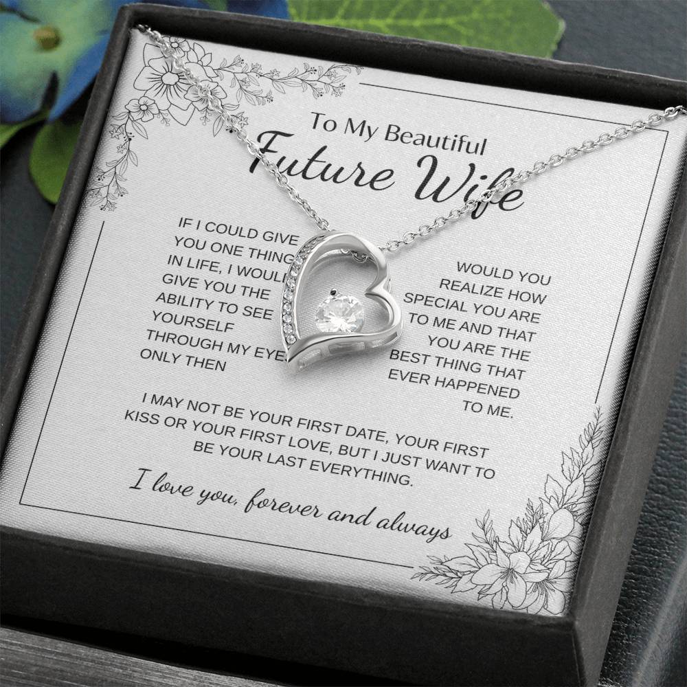 To My Future Wife Necklace - Promise Necklace For Her, Fiance Gifts For Her, Birthday Gifts For Future Wife With Message Card, To My Soulmate Necklace For Women Women Romantic Jewelry With Message Card, Gift Box