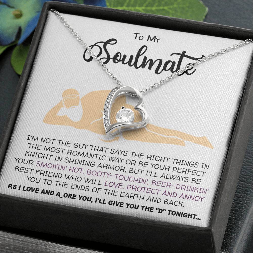 Necklace To my Soulmate necklace for Women Gifts from Boyfriend Funny Gifts For Girlfriend Best Birthday Gift Ideas For Wife, Romantic Jewelry For Her Anniversary on Valentine day Forever Love not Earing Template