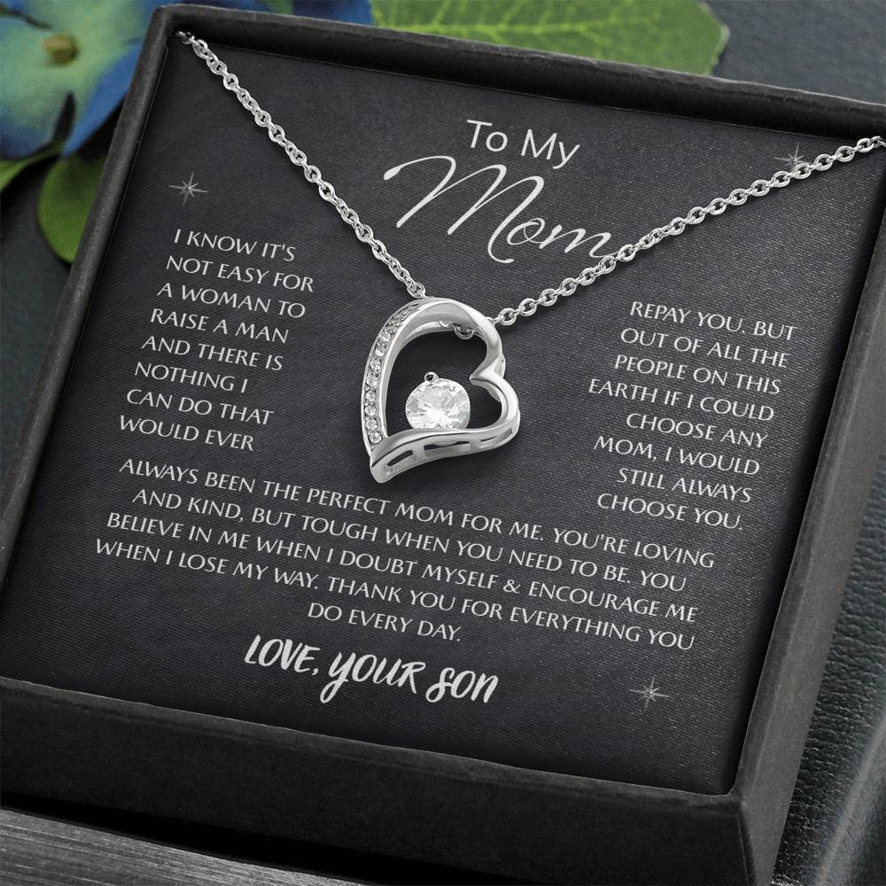 To My Mom – Sentimental Necklace with Heartfelt Card, Thoughtful Gifts from Daughter or Son for Mother’s Day, Birthday, Christmas